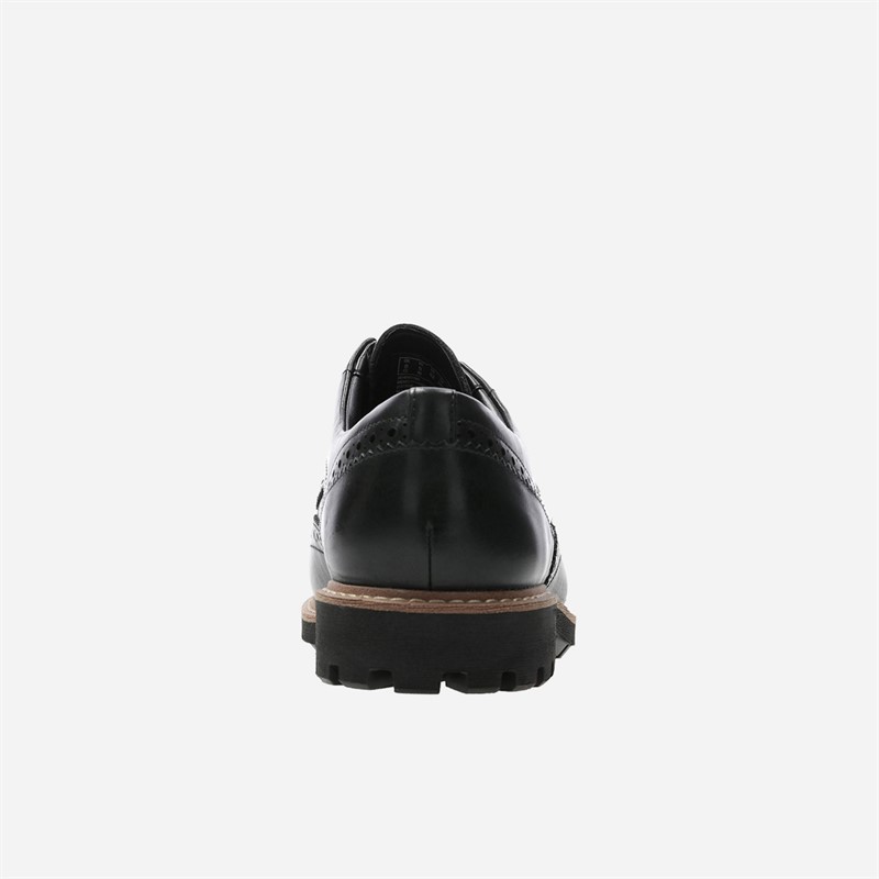 Clarks Mens Batcombe Wing Brogue Shoes Black Leather