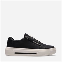 Clarks Damen Hollyrose Reißverschluss Turnschuhe Black Leather