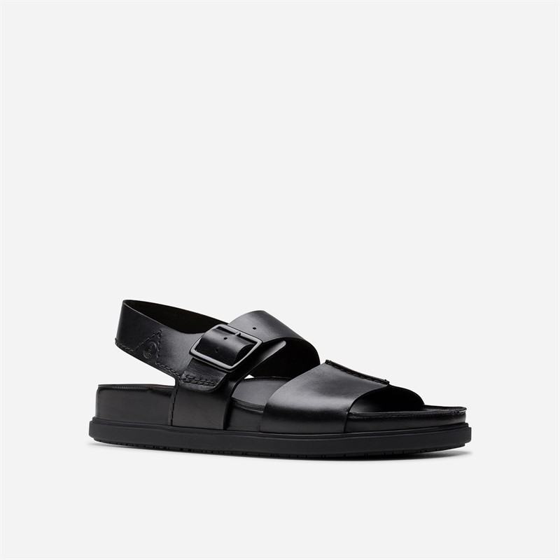Clarks Herre Torford Ankelrem Sandaler Black Leather