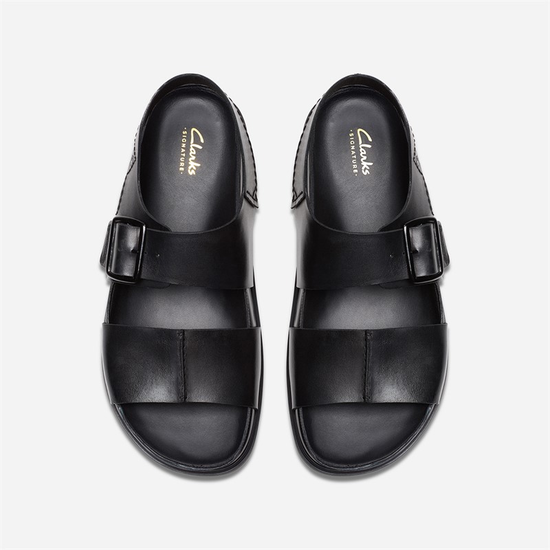 Clarks Herre Torford Ankelrem Sandaler Black Leather