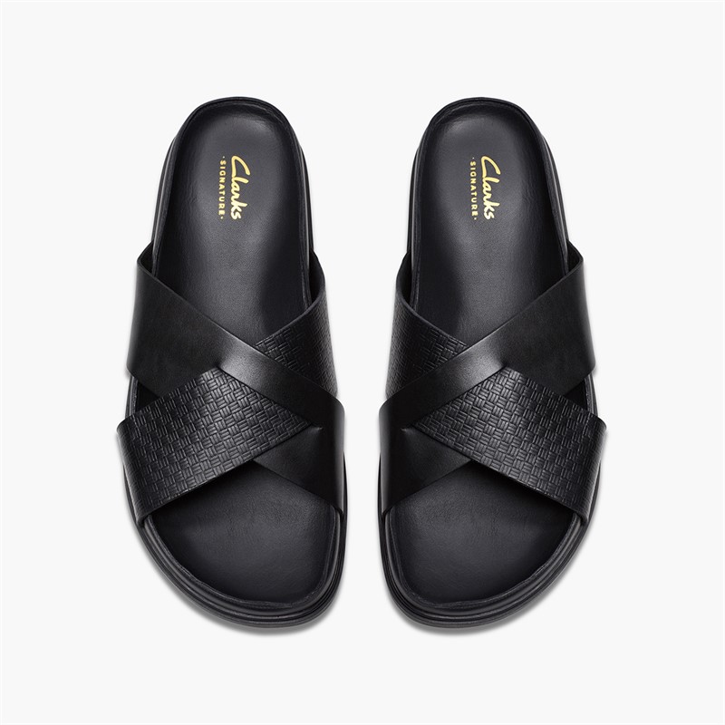 Clarks Herre Torford Krydsrem Sandaler Black Leather