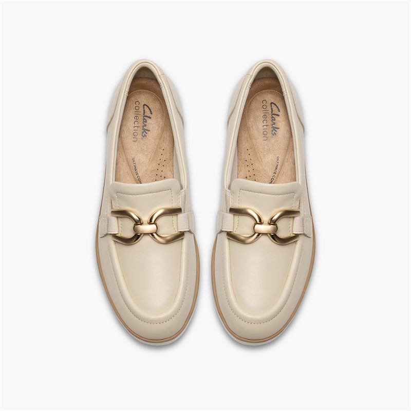 Clarks Damen Zylah Moccasins Cream Leather