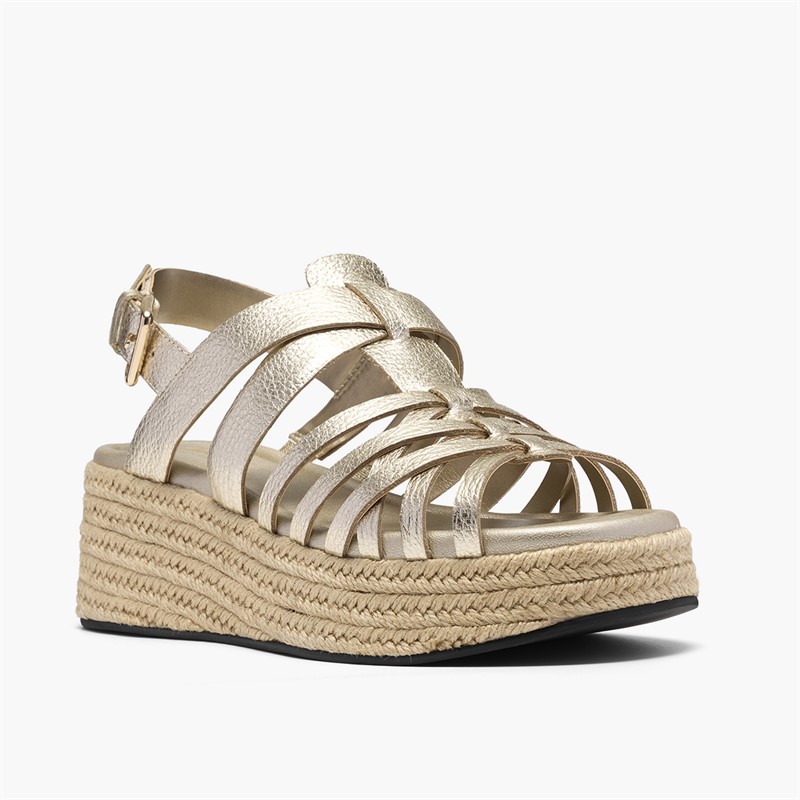 Clarks Damen Tessiah Riemen Sandalen Gold Leather