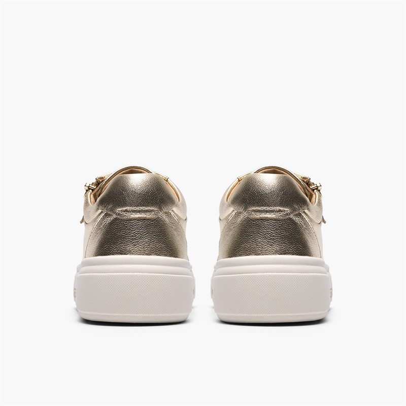 Clarks Damen Hollyrose Reißverschluss Turnschuhe Gold Leather
