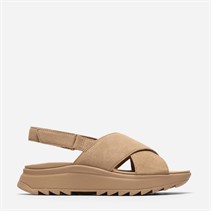 Clarks Damen Dashlite Wish Knöchel Riemen Sandalen Beige Suede