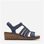 Clarks Damen Kacha Step Sandalen Denim Blue Leather