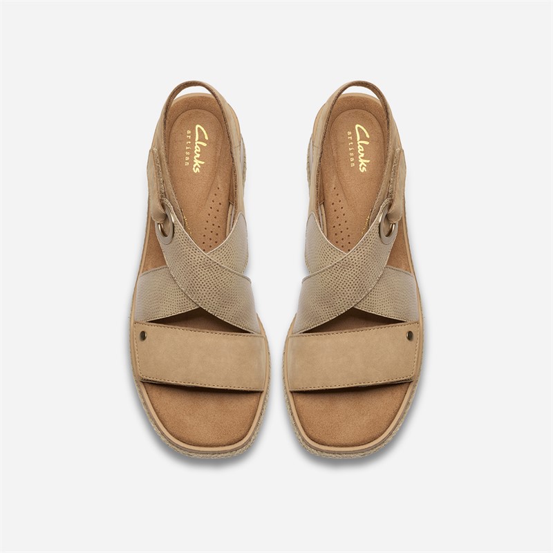 Clarks Damen Kidiki Sonnensandalen Beige Combi