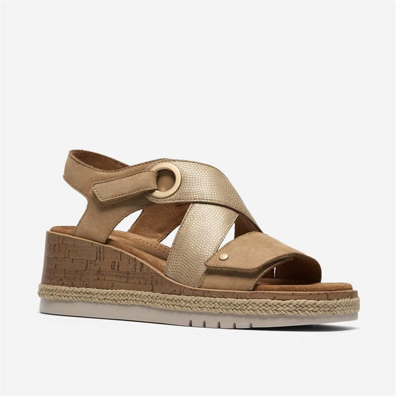 Clarks Damen Kidiki Sonnensandalen Beige Combi