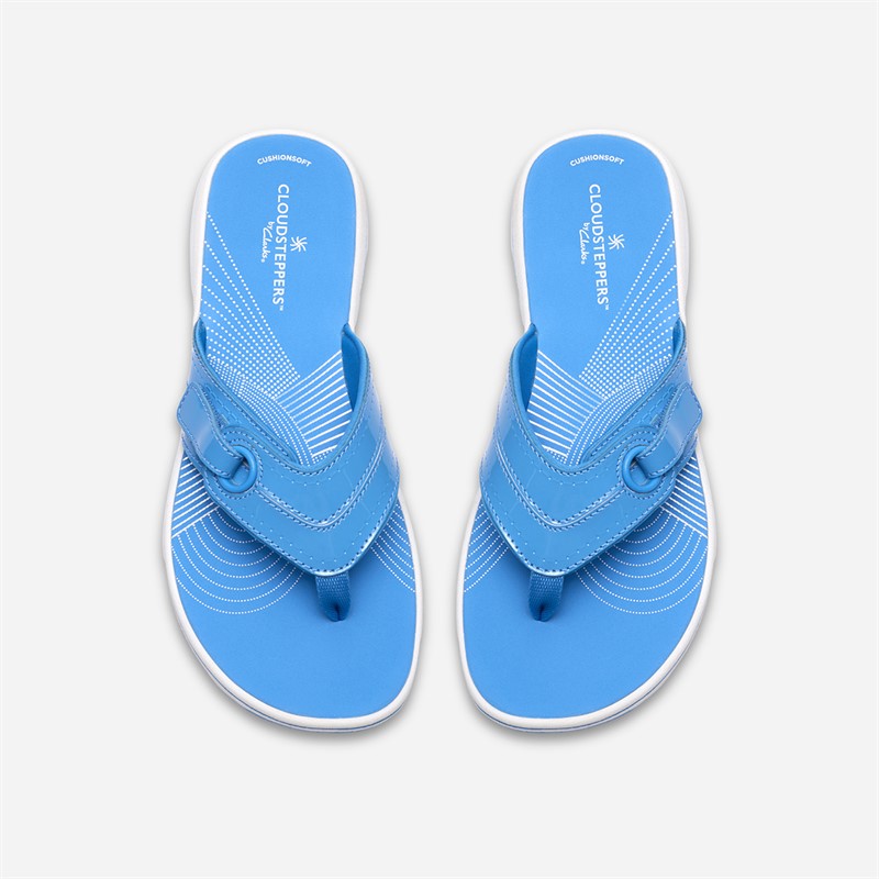 Clarks Damen Brinkley Reyna Flip Flops Bright Blue