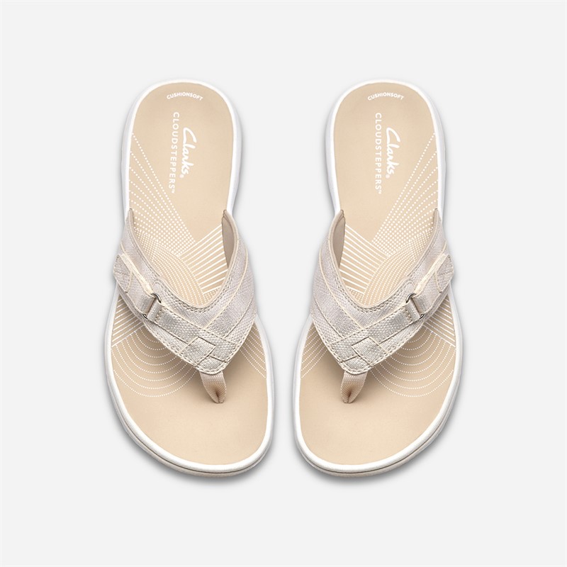 Clarks Damen Brinkley Sea Flip Flops Soft Gold