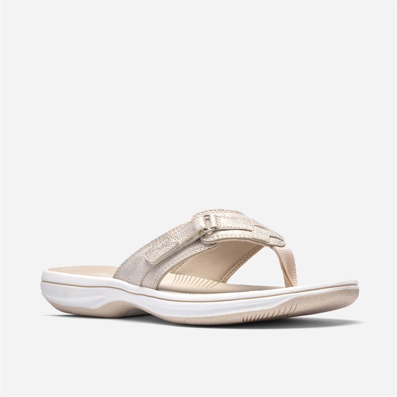 Clarks Damen Brinkley Sea Flip Flops Soft Gold