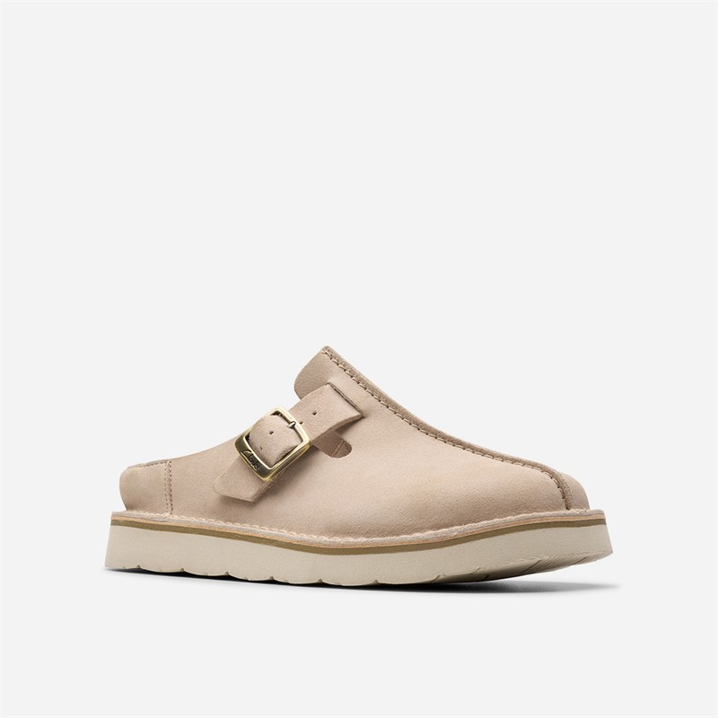 Clarks Womens Solsbury Mule Sandals Sand Suede