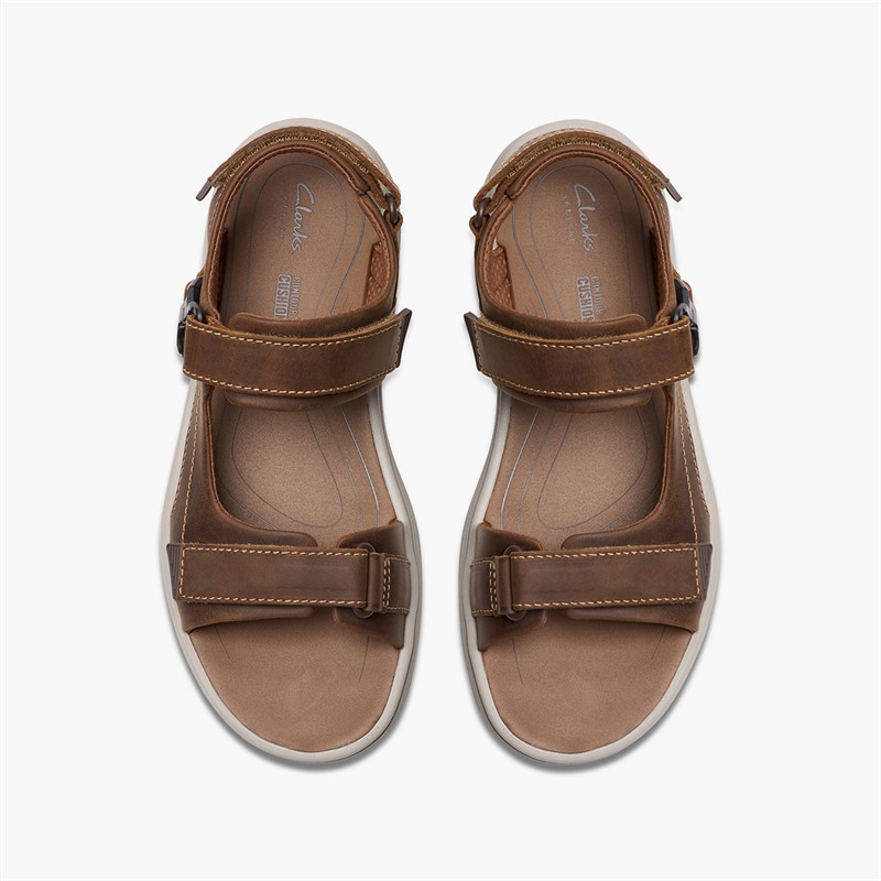 Clarks Herre Saltway Edge Sandaler Light Tan Leather