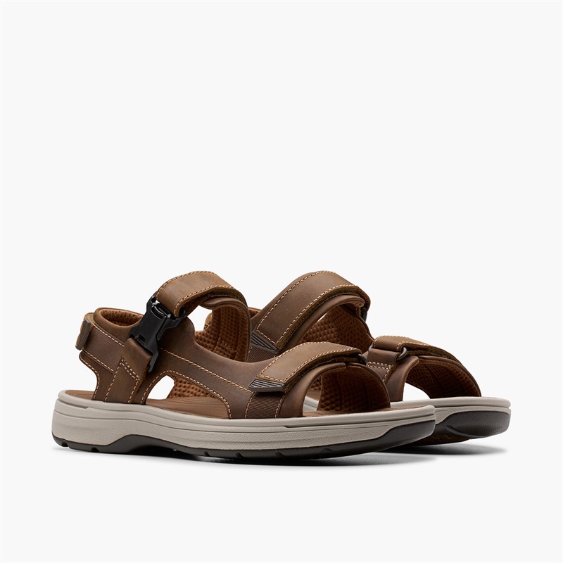 Clarks Herre Saltway Edge Sandaler Light Tan Leather