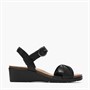 Clarks Damen Kacha Twist Sandalen Black Leather