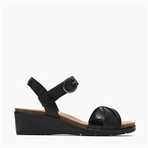 Clarks Damen Kacha Twist Sandalen Black Leather