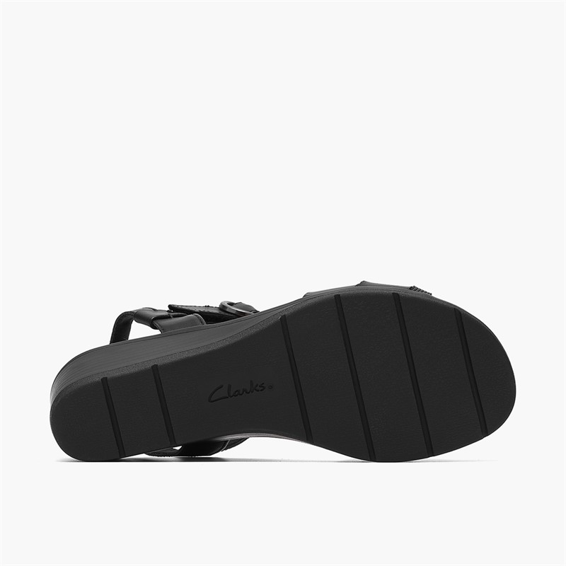 Clarks Damen Kacha Twist Sandalen Black Leather