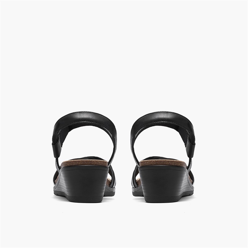 Clarks Damen Kacha Twist Sandalen Black Leather