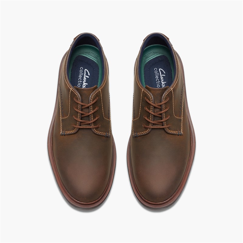 Clarks Herre Burchill Derby Sko Beeswax Leather