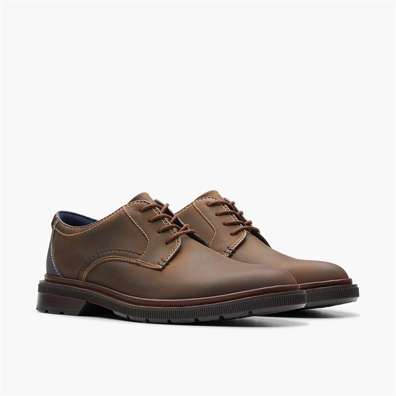 Clarks Herre Burchill Derby Sko Beeswax Leather