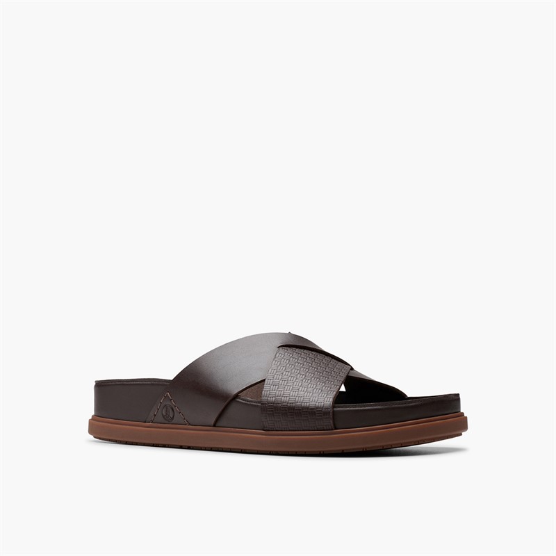 Clarks Herre Torford Krydsrem Sandaler Brown Leather