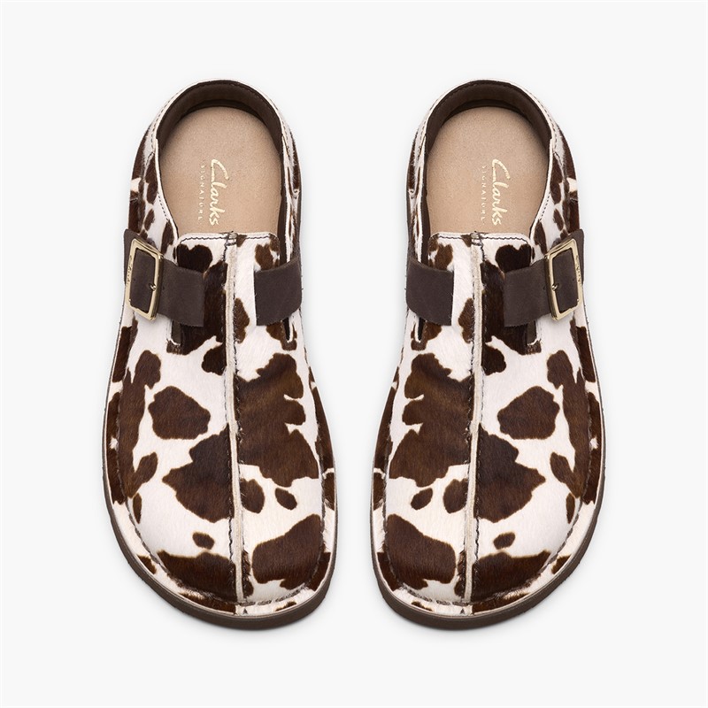 Clarks Damen Solsbury Mulesandalen Cow Print
