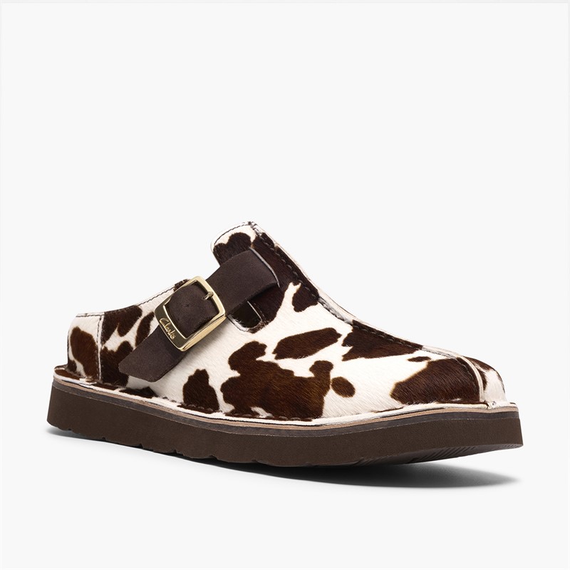 Clarks Damen Solsbury Mulesandalen Cow Print