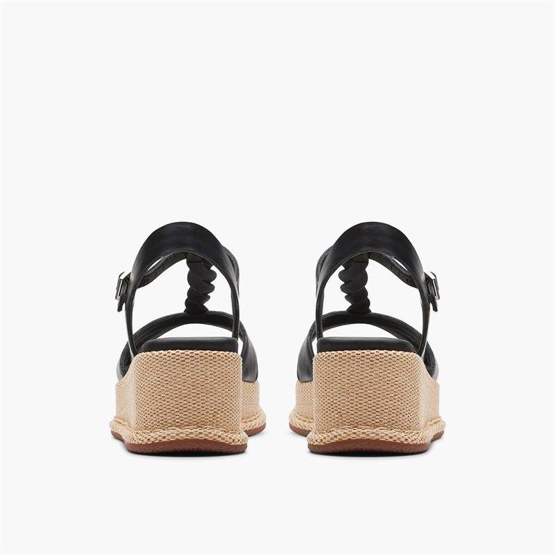 Clarks Damen Calenne Lily Keil Sandalen Black Leather
