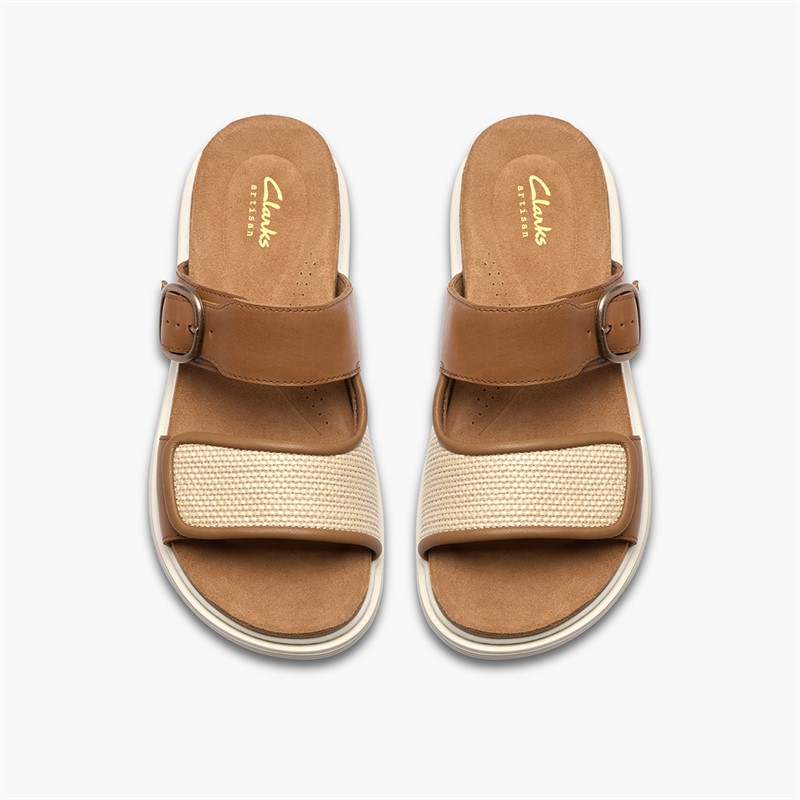 Clarks Dame Arwell Dobbelt Rem Sandaler Tan Leather