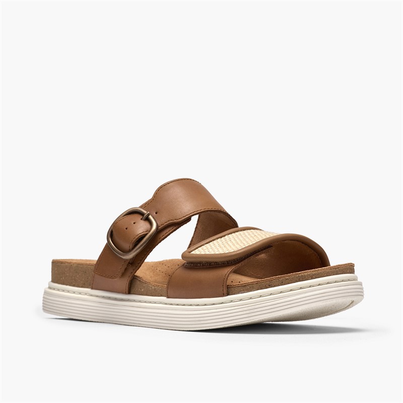 Clarks Dame Arwell Dobbelt Rem Sandaler Tan Leather