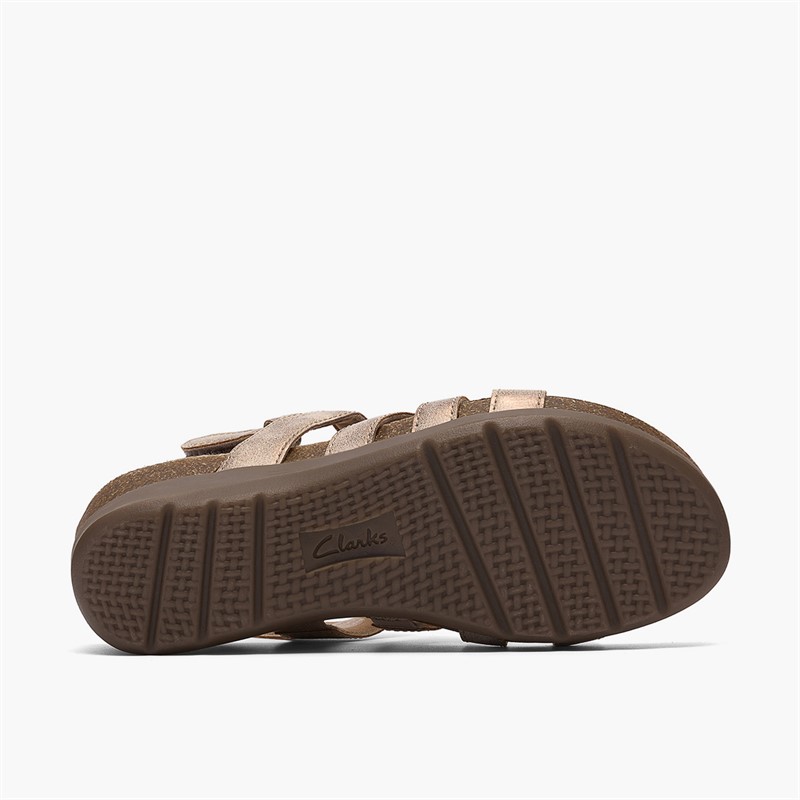 Clarks Damen Calenne Gracie Keilabsatz Sandalen Bronze Metallic