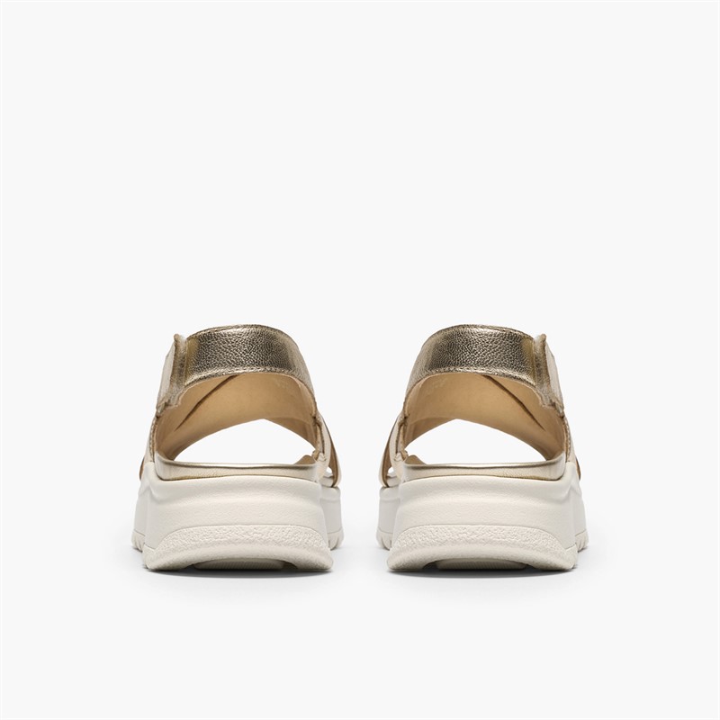 Clarks Damen Dashlite Wish Knöchel Riemen Sandalen Gold Leather