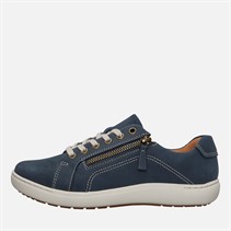 Clarks Damen Nalle Weite Passform Turnschuhe Navy Nubuck