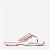Clarks Damen Brinkley Sea Flip Flops Dusty Rose Metallic