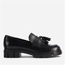 Clarks Womens Teala Loafers Black Leather