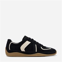 Clarks Womens Meridor Low Profile Trainers Black Combi Sde