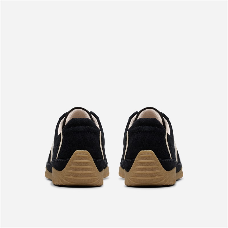 Clarks Womens Meridor Low Profile Trainers Black Combi Sde
