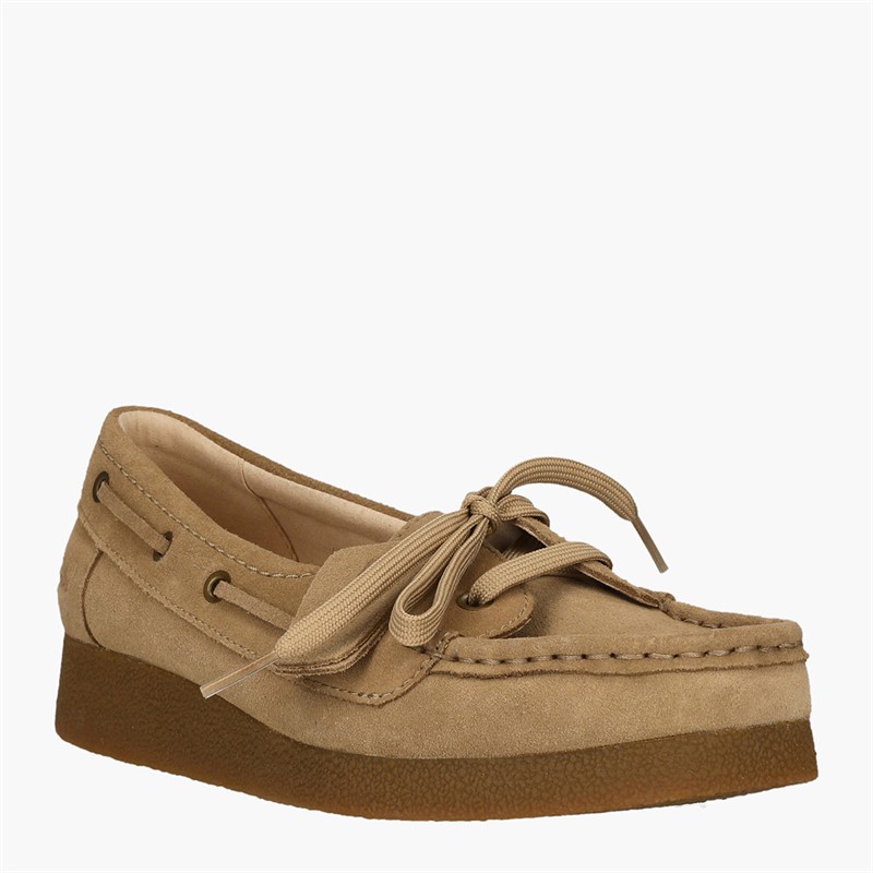 Clarks Damen Premium Wallabee Evo Sea D Schuhe Dark Sand Suede
