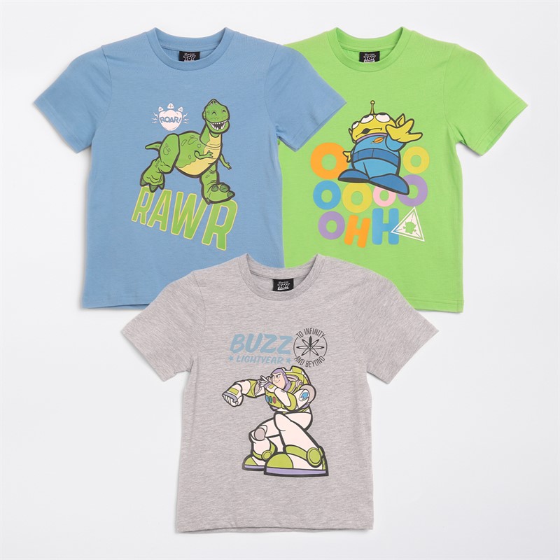Toy Story Boys Five Pack T-Shirts Multi