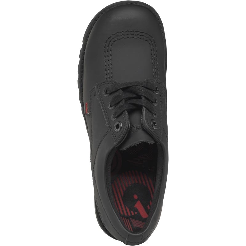 Kickers Youth Kick Lo Leather Lace Up Shoes Black