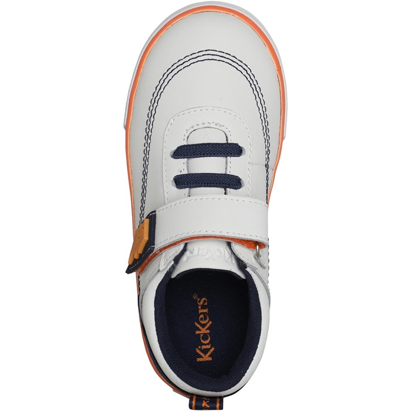 Kickers Infant Tovni Bolt Leather Shoes White