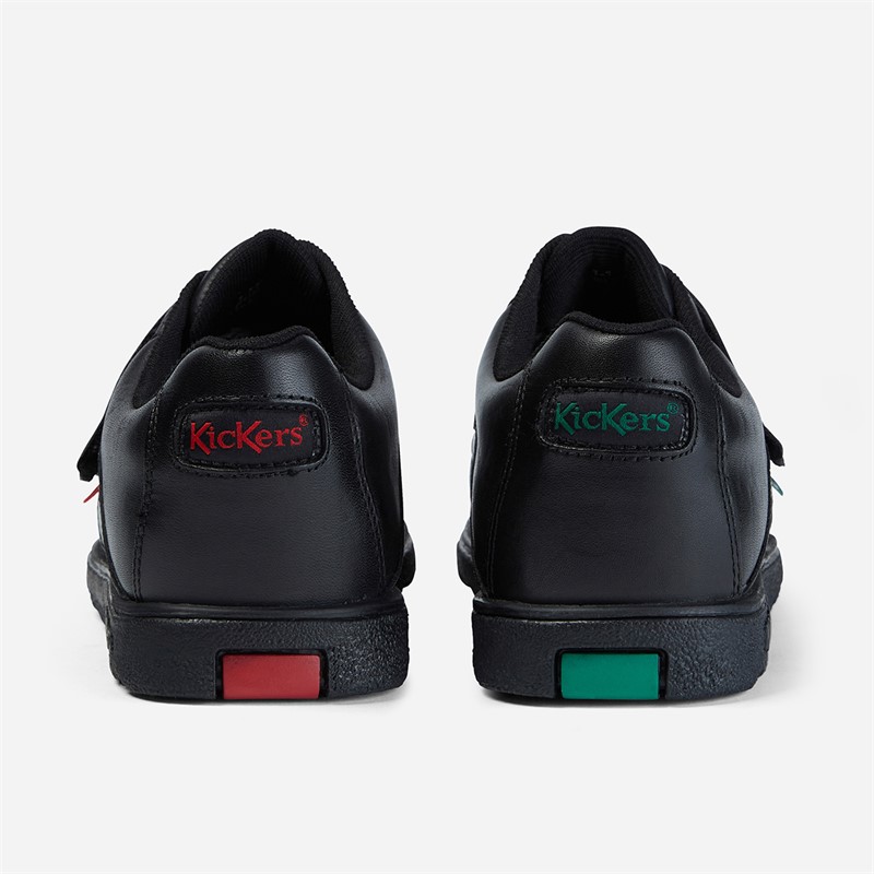 Kickers Junior Boys Fragma Single Strap Leather School Shoes Black