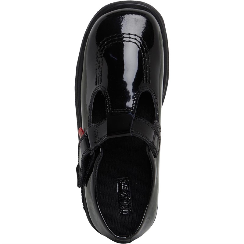 Kickers Infant Girls Fragma T-Bar School Shoes Black