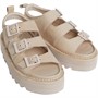 Kickers Womens Knox Lo Buckle Leather Sandals Beige