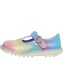 Kickers Girls Kick T-Bar Rainbow Leather Shoes Multi