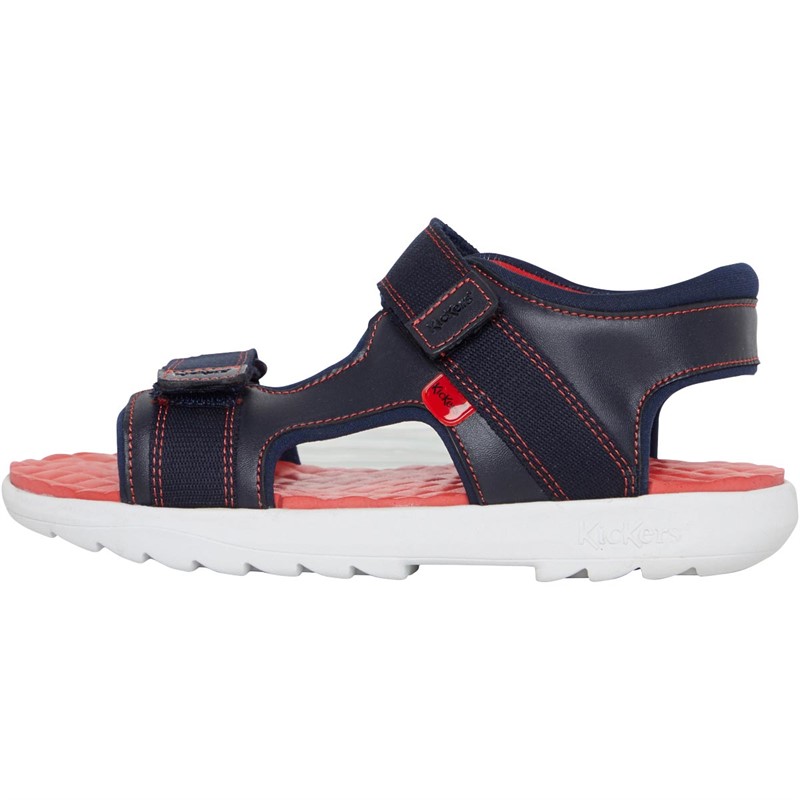 Kickers Boys Kickster Leather Sandals Navy