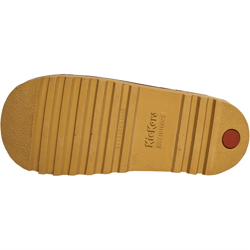 Kickers Boys Kick Hi Roll Leather Boots Tan