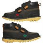 Kickers Boys Kick Hi Roll Leather Boots Black
