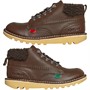 Kickers Boys Kick Hi Winter Leather Boots Dark Brown
