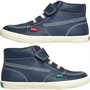 Kickers Boys Kacey Hi Leather Boots Navy